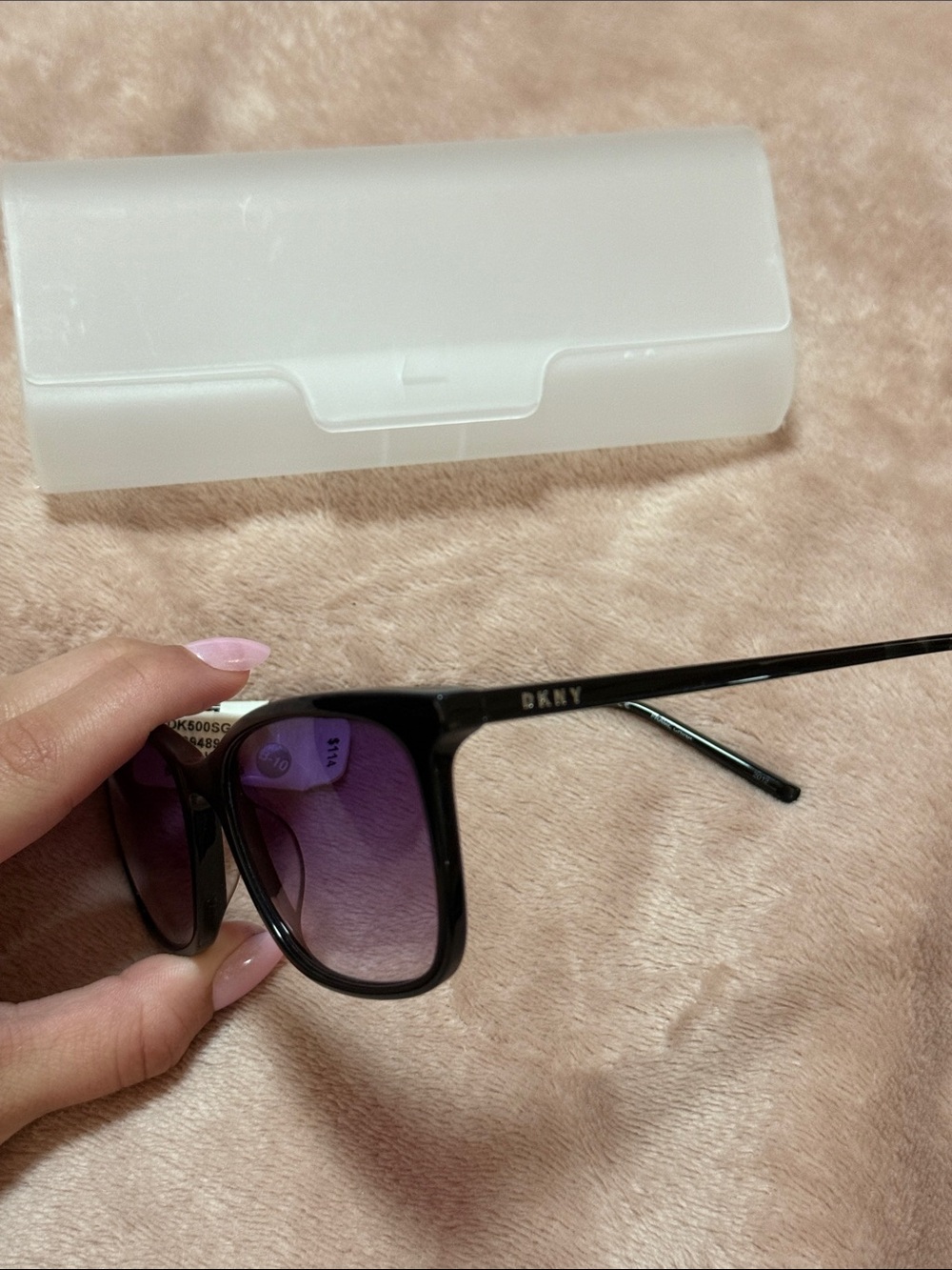 DKNY Black Sunglasses with Purple Gradient Lenses - Picture 5 of 5